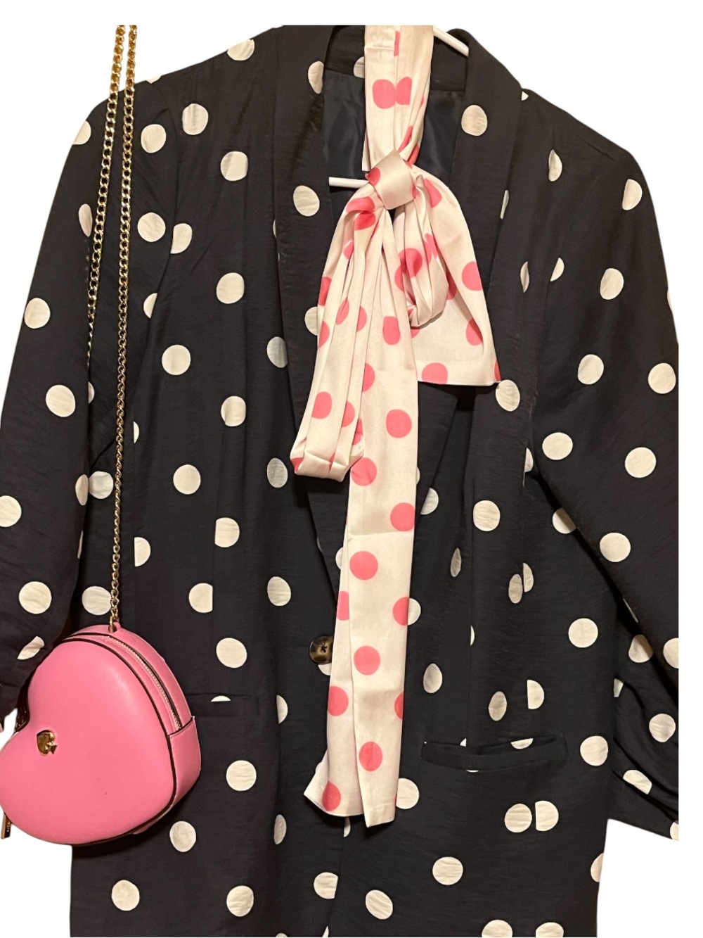 Pink Polka Dot Scarf fun girly girl vibe Y2K love polkadots